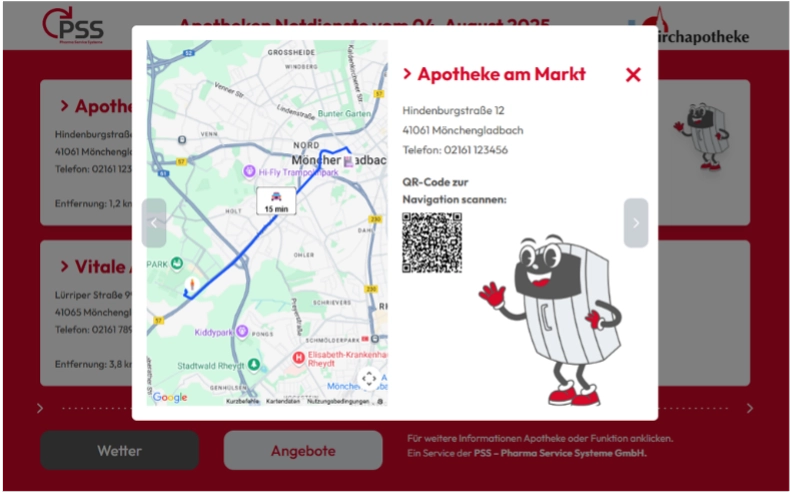 Anzeige Routenplan